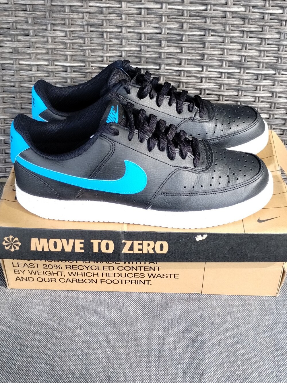 Nike Court Vision Low Next Nature Men’s 10.5 Women’s 12 Black Laser Blue
